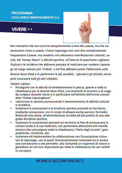 Programma Monica Buzzini - VIVERE >>